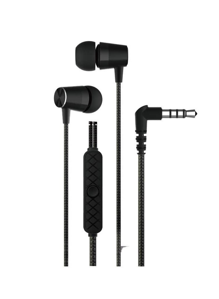 Devia EM103 Kintone Series Metal Earphone 3.5mm - Black - Image 1