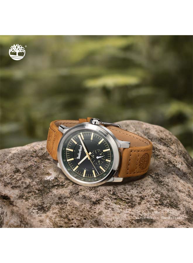 تمبرلاند Men Discoll Green Dial Leather Strap Multifunction Watch - Image 5