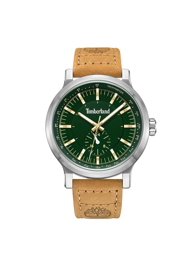 تمبرلاند Men Discoll Green Dial Leather Strap Multifunction Watch - Image 1