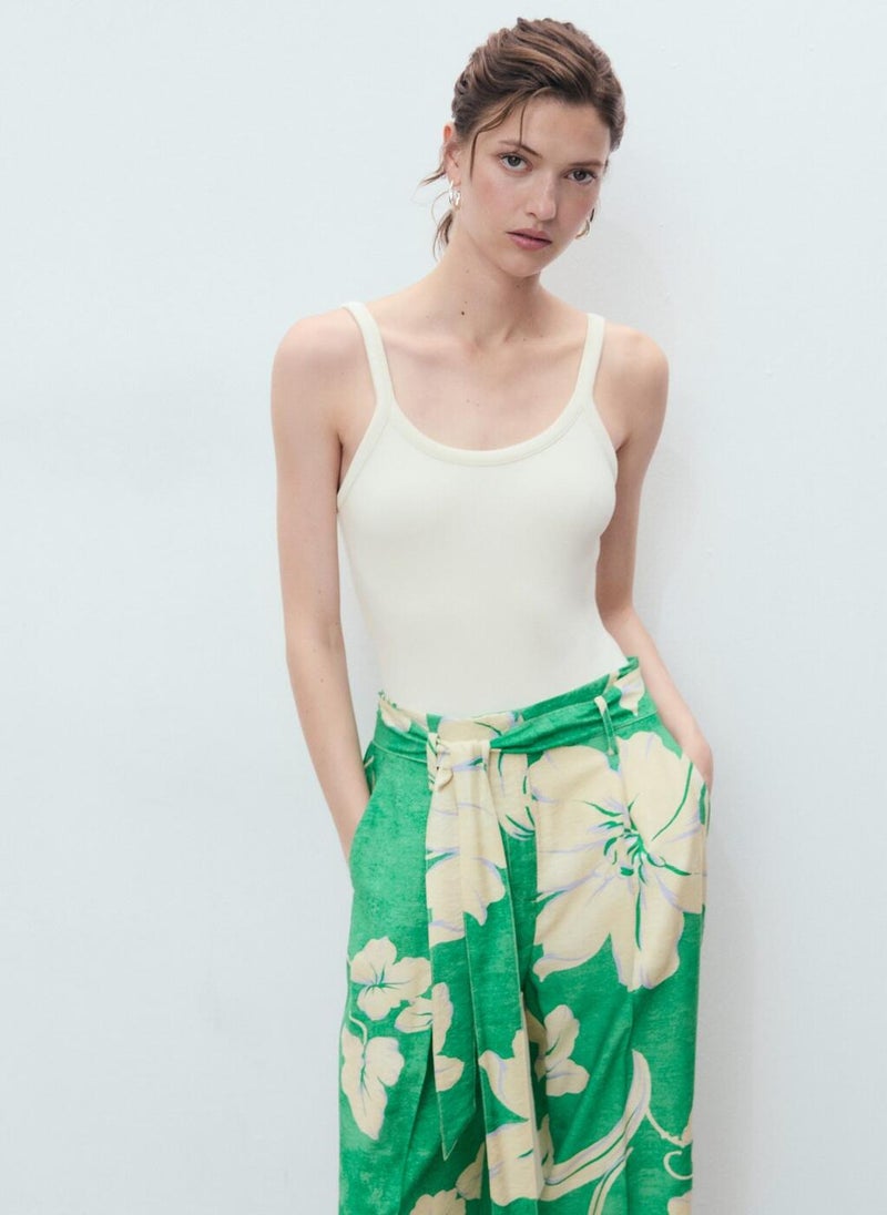 MANGO Printed High Waist Pants  - Image 3