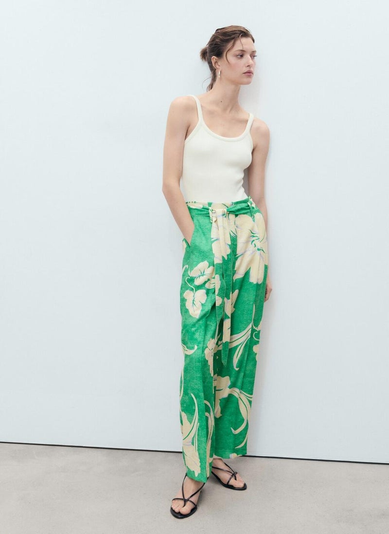 MANGO Printed High Waist Pants  - Image 4