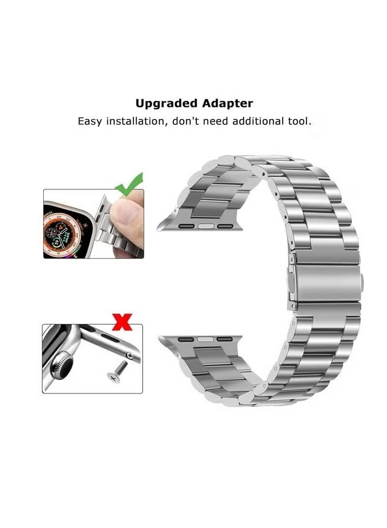 RTYY Compatible Apple Watch Straps 42mm 44mm 45mm 49mm, Stainless Steel iWatch Band with Case for Apple Watch Series 9/8/7/6/5/4/3/2/1/SE/SE2/Ultra - Image 5