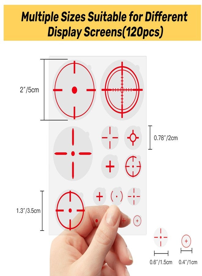 GSCWLD Transparent Crosshair Target Stickers for Gaming,FPS Aim Assist Sticker Decals Reusable,Static Cling Game Focus Monitor Decal for FPS Video Games TV Monitor and Mobile Phone(120PCS,0.39"-1") - Image 2