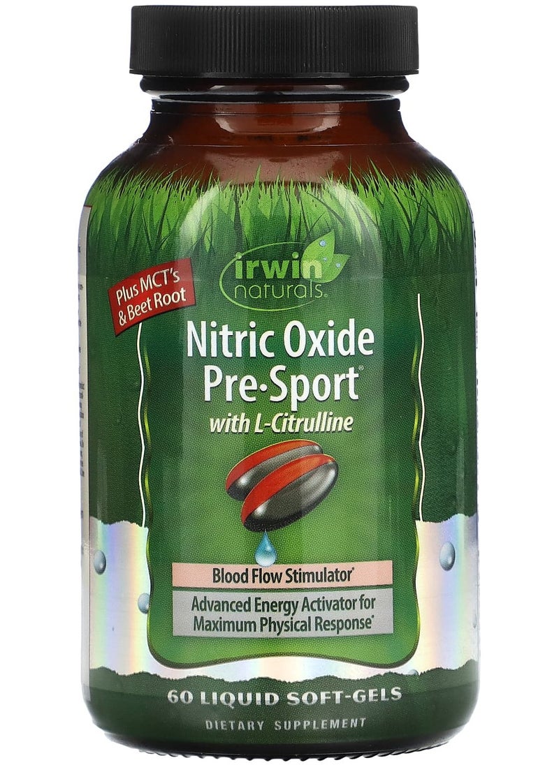 Irwin Naturals - Nitric Oxide Pre-Sport with L-Citrulline, 60 Liquid Soft-Gels - Image 1