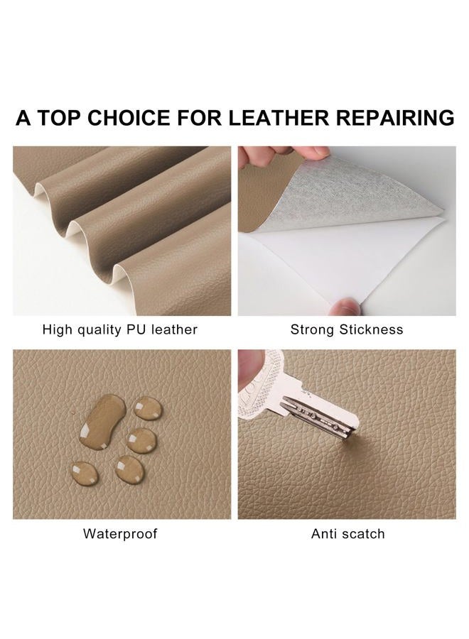YAFLC 4" x 63" Self Adhesive Leather Repair Patch/Tape/Kit for Furniture couches car seat Sofa Jackets Handbags Khaki Beige - Image 4