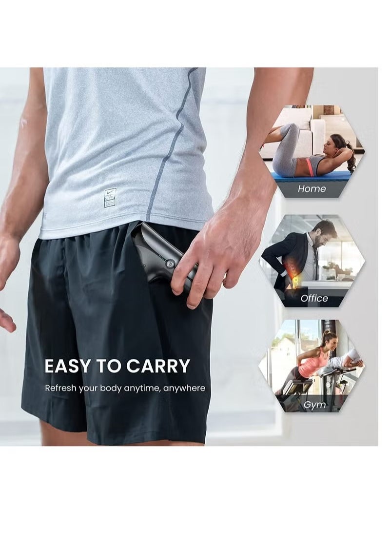 RENPHO - renpho Mini Massage Gun, Handheld Portable Electric Body Massager For Athletes With 5 Speed - Black - Image 1