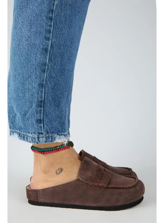 Ziva 2 Women's Genuine Leather Loafer Slippers Coffee.