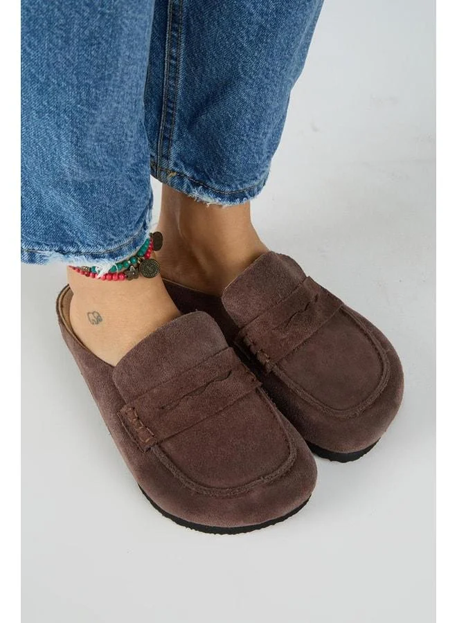 Manijero  Ziva 2 Women's Genuine Leather Loafer Slippers Coffee. for Women | Best Price UAE