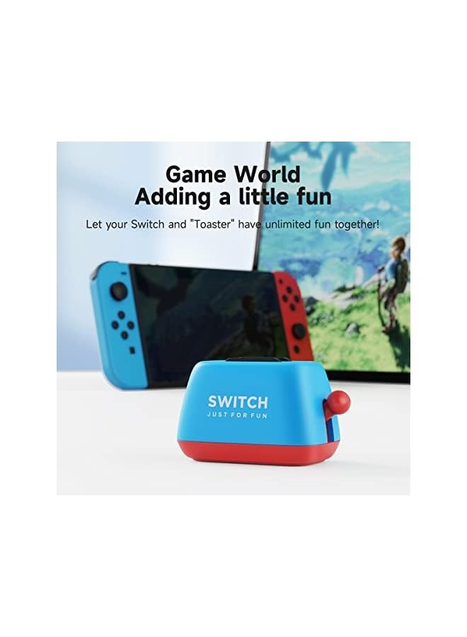 بروماس حامل حافظة ألعاب سويتش متوافق مع ألعاب نينتندو سويتش أو ألعاب بي إس فيتا أو بطاقات SD، حامل تخزين محمصة محمول لطيف لتخزين 2 خرطوشة ألعاب سويتش (أحمر أزرق) - Image 2