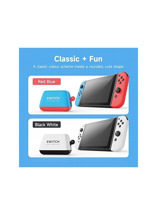 بروماس حامل حافظة ألعاب سويتش متوافق مع ألعاب نينتندو سويتش أو ألعاب بي إس فيتا أو بطاقات SD، حامل تخزين محمصة محمول لطيف لتخزين 2 خرطوشة ألعاب سويتش (أحمر أزرق) - Image 5