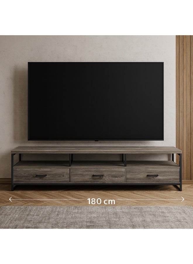 AL Hadaya Mall Wood Plasma table with 3 drawers – Gray – 180x40x40 cm - Grey - 180x40x40 Centimeter - Image 1