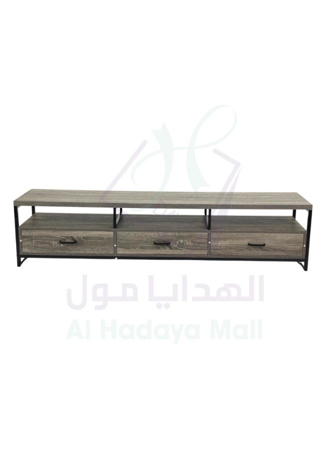 AL Hadaya Mall Wood Plasma table with 3 drawers – Gray – 180x40x40 cm - Grey - 180x40x40 Centimeter - Image 4