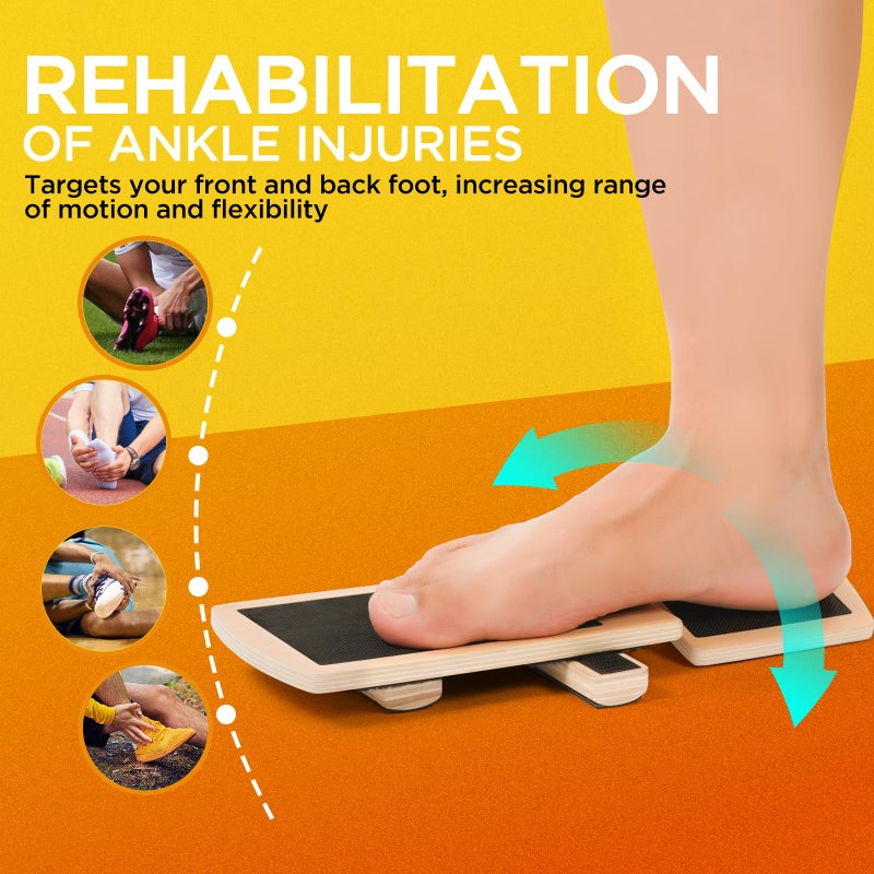 Glitz Ankle Balance Board Foot Strengthener Trainer for Sprained Ankle, Stability Exercises, Physical Therapy, Plantar Fasciitis Relief, Posture Correction, Balance Training, Anti Slip Wobble Board - Image 2
