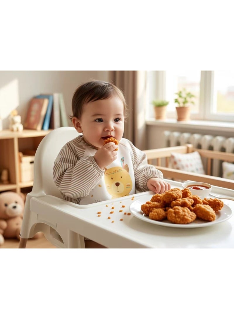 CESETH 17-Piece Baby Silicone Feeding Set - Food-Grade Silicone Without Bpa, Including A Sucking Cup, Adjustable Soft Silicone Bib, Fruit Feeder, And Wooden Fork And Short Silicone Dinner Spoon Suitable For Baby's Independent Eating - Pink - Image 3