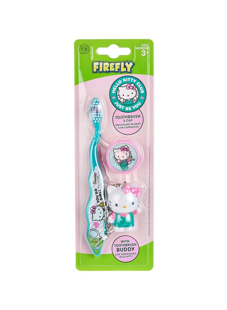 Firefly فرشاة أسنان على شكل هالو كيتي مع سلسلة مفاتيح وغطاء - Image 1