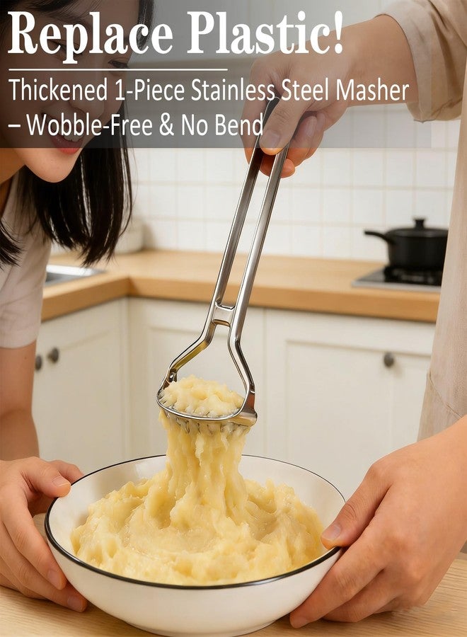 Bioduck Heavy Duty One-Piece Potato Masher - Solid Stainless Steel, No Seams Never Breaks - Effortless Mashing for Potatoes, Beans, Avocados - Dishwasher Safe & Rustproof, 11-Inch Kitchen Heirloom - Image 2