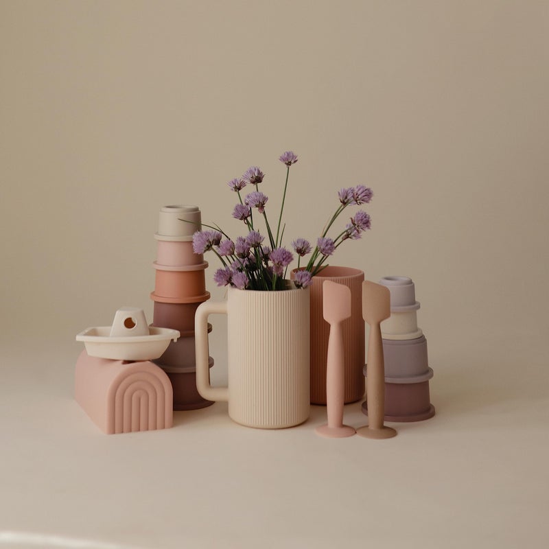 mushie Baby Bath Rinse Cup | 100% Food Grade Silicone | Shampoo & Body Washing Rinser Cup for Kids (Shifting Sand) - Image 5