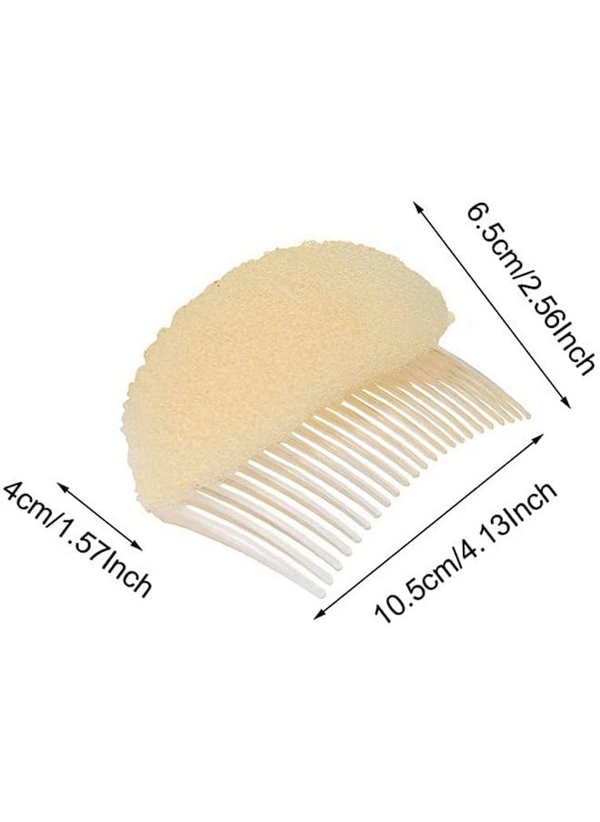 ericotry 2Pcs Charming Bump It Up Volume Inserts Hair Decoration Comb Sponge Foam Do Beehive Hair Styler Insert Tool Hair Comb Hair Stick Bun Maker Tool(Beige)  - Image 2