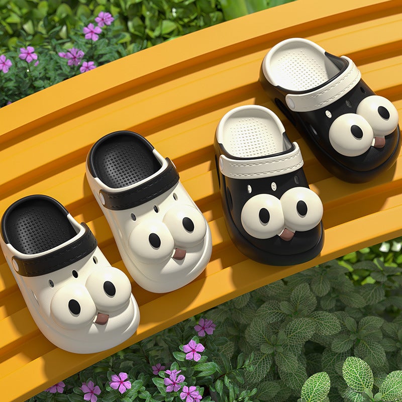 Children'S Hole Shoes Eva Double Color Big Eyes Baby Slippers Indoor And Outdoor Wear Non-Slip Beach Sandals - Image 2