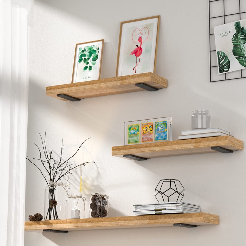 Wildnut 6 Pack Floating Shelf Bracket 6 Inch, Heavy Duty Hidden L Brackets, DIY Rustic Industrial Shelf Brackets with Modern Iron Finish(Black) - Image 3