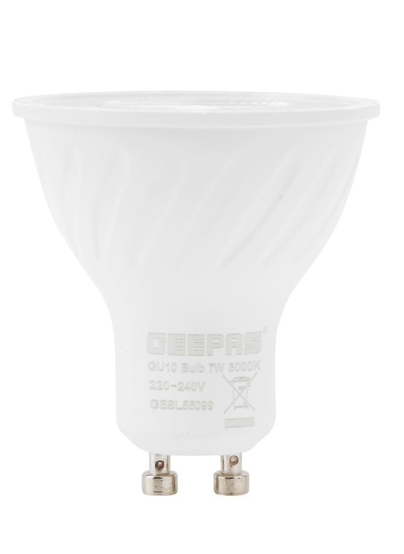 GEEPAS 7W GU 10 Bulb GESL55099, 560 Lumens, Warm White 3000 K, Energy Efficient Bulb with 15000 Hours Lifetime, Ceiling Light Bulb Perfect for Home and Office Use, 2 Years Warranty, White  - Image 3