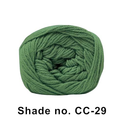 VCR 8Ply Forest Green Cotton Craft Yarn, 100 Grams Hank, 160 Meters Length, Cotton Combed Ball for Crochet and Knitting, Pack of 1 Yarn, Suitable for DIY Crafts - Image 2