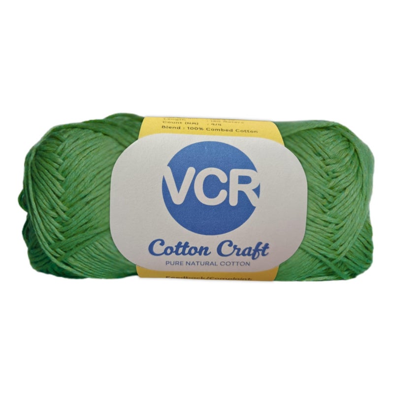 VCR 8Ply Forest Green Cotton Craft Yarn, 100 Grams Hank, 160 Meters Length, Cotton Combed Ball for Crochet and Knitting, Pack of 1 Yarn, Suitable for DIY Crafts - Image 5