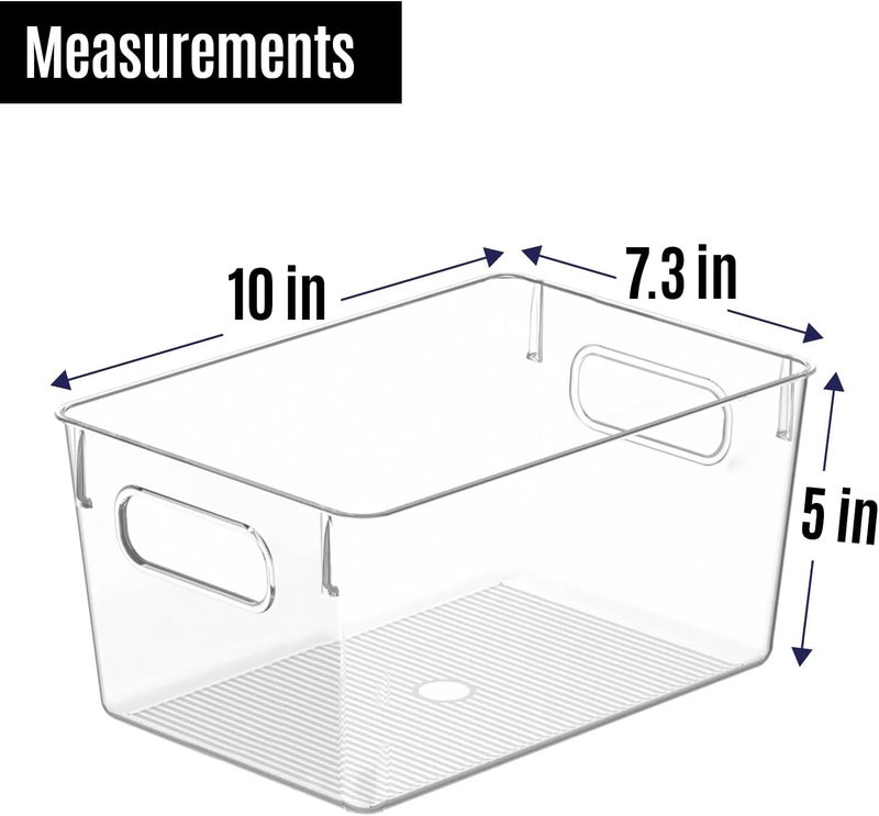 CONTROL KITCHEN Clear Plastic Storage Bins, Pantry Organizers and Storage Containers Fridge Organizer Bins Kitchen Cabinet Organizer for Organizing Home, Bathroom, Freezer, Refrigerator. (10 x 7.3 x 5) - Image 2