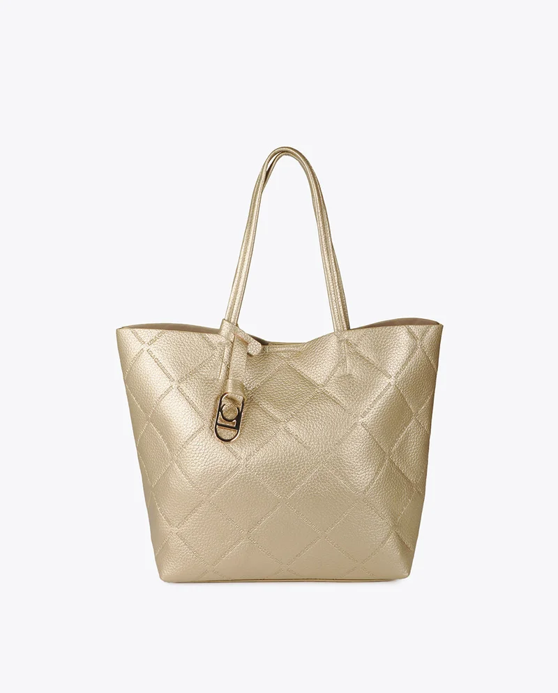 لولا كساديمونت حقيبة تسوق جلد صناعي بشعار بيضاوي