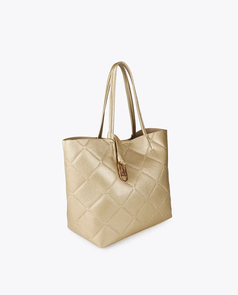 لولا كساديمونت حقيبة تسوق جلد صناعي بشعار بيضاوي