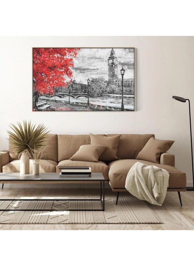 Home Gallery - Abstract Framed Portrait Of Big Ben And Red Tree - Image 1