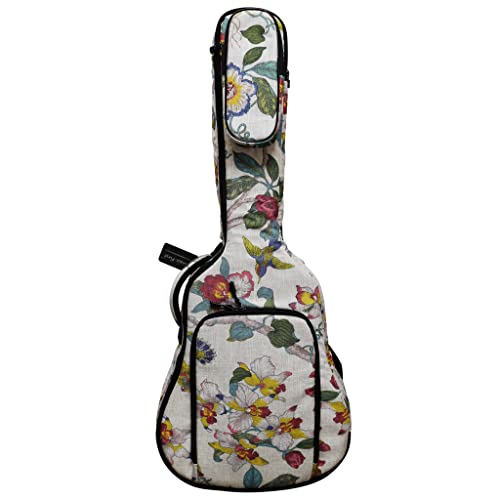 MUSIC FIRST 0.8" Padded Linen American Pastoral Style Soft Guitar Case, Gig Bag, Guitar Backpack (CHECK PHOTO No.2 AND MEASURE YOUR GUITAR!) (36~37 inch, 3/4 Junior Size) - Image 1