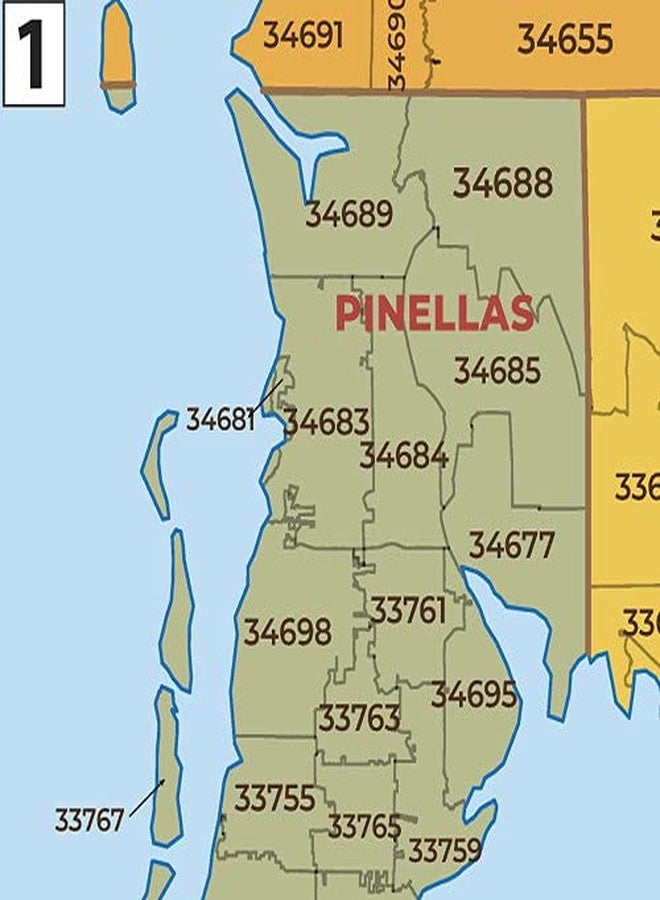 MapSherpa Florida ZIP Code Map with Counties - Standard - 36" x 37.25" Laminated - Image 3