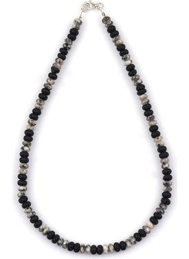Güneş Avm GÜNEŞAVM Lava Stone - Jade Natural Stone Necklace 3 x 6 Rondel Cut 