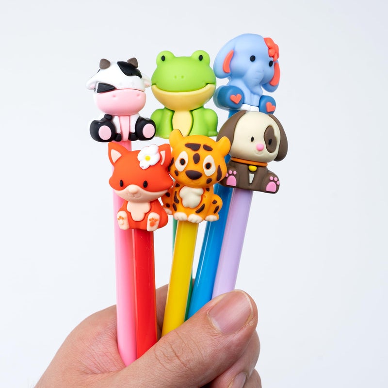 DMIGHT 24Pcs Cute Safari Animals Cartoon Gel Black Ink Pens,Random Kawaii Writing Pens,Assorted Styles Pens for School Office Home Student Kids Present (48) - Image 5