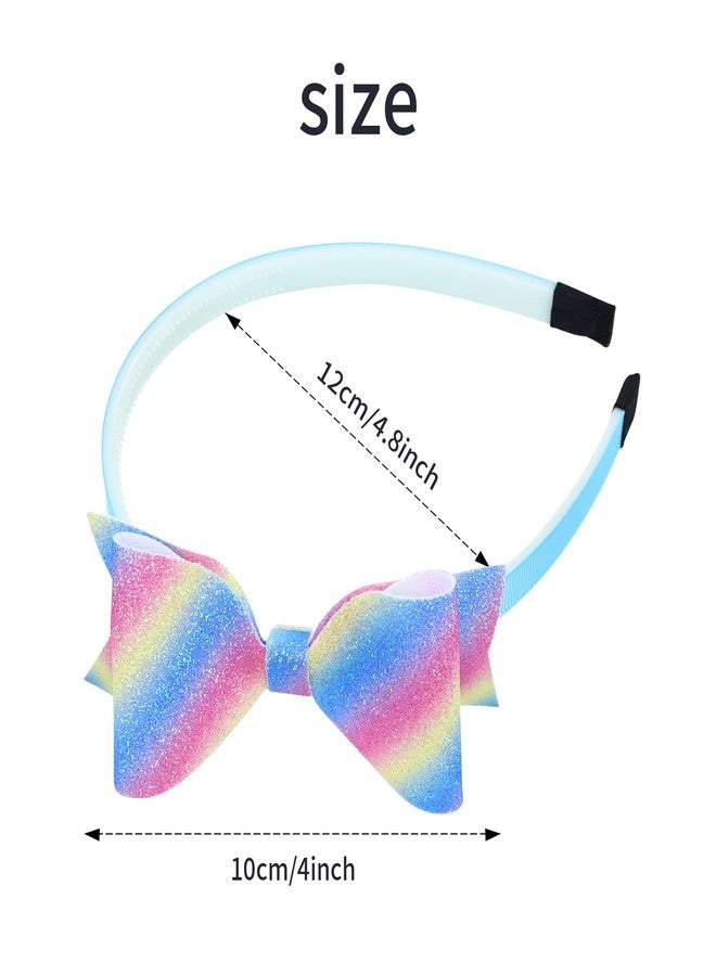 Cinaci 10 Pieces Sparkling Sequin Bow Plastic Headbands with Teeth Hair Bands Hairbow Accessories for Toddlers Kids Teens Girls - Image 5