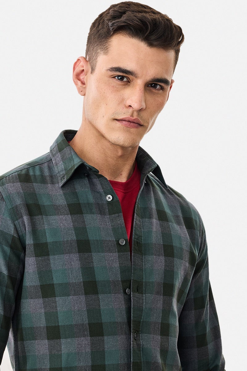 SNITCH 100% Cotton Slim Fit Checks Shirt - Image 3