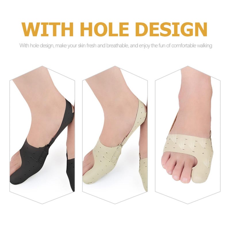 2Pcs Ultra Thin Bunion Socks for Women Hallux Valgus Corrector Comfortable Day Night Wear Size S Black Apricot - Image 5