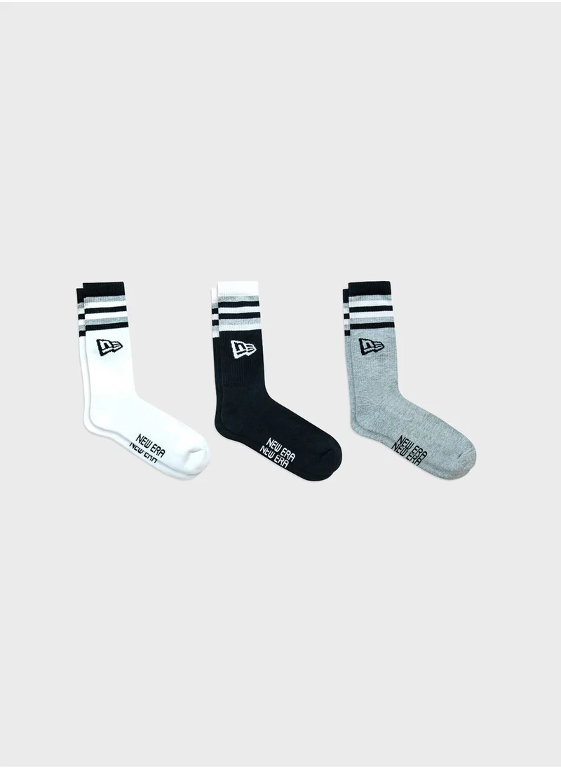 NEW ERA Pack Of Retro Stripe Crew Socks