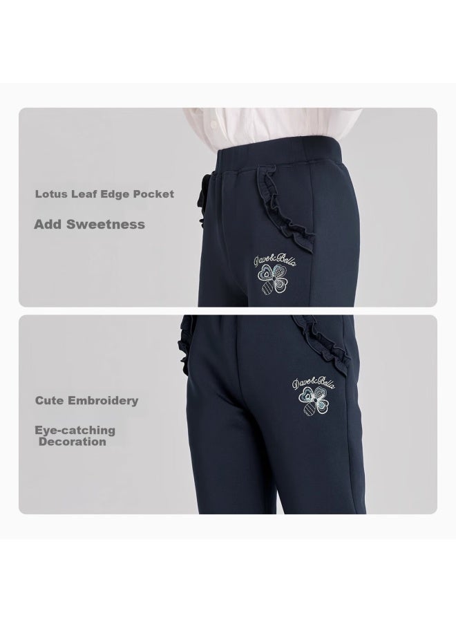 Dave & Bella Davebella Girls' Flared Pants, Girls' Slightly Flared Trousers, Spring Children'S Casual Pants, Long Pants, Children'S Clothing - Image 3