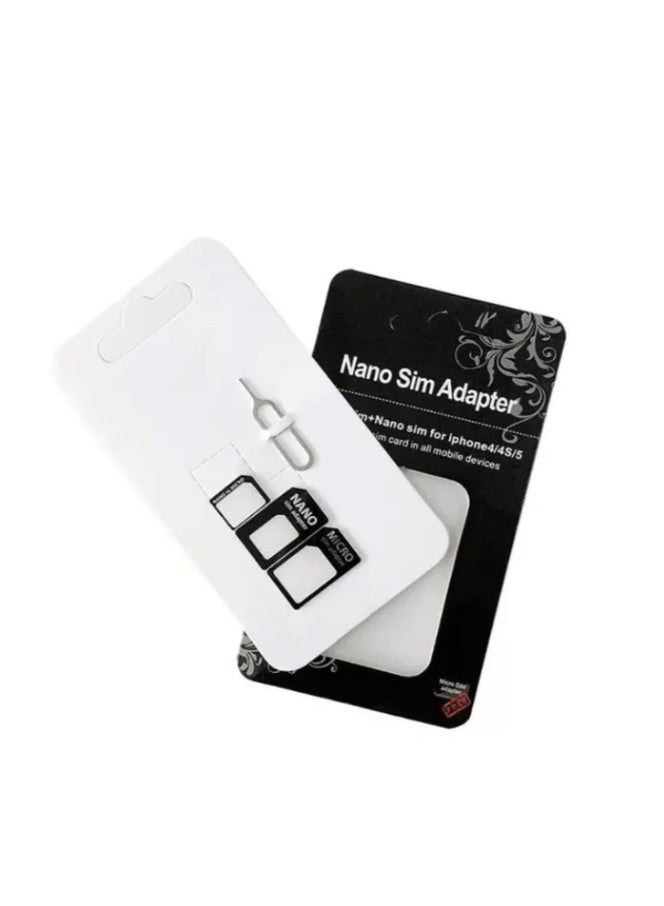 Sim 3Pack Sim Card Adapter Nano Micro - Standard 4 in 1 Converter Kit with Steel Tray Eject Pin - Image 2