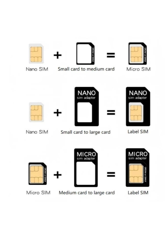 Sim 3Pack Sim Card Adapter Nano Micro - Standard 4 in 1 Converter Kit with Steel Tray Eject Pin - Image 4