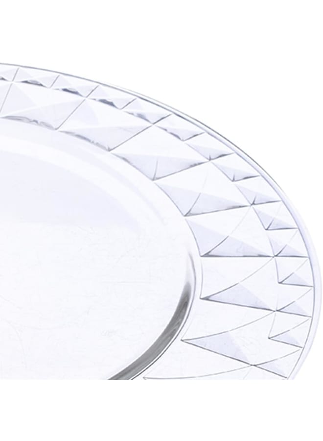 Vidivi Carre High Quality Glass Round Serving Plate Set Of 2 Pieces 32 Cm - Transparent - Image 3