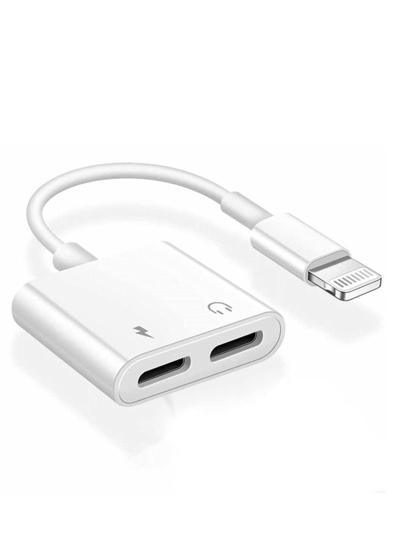 Y&D For iPhone Headphones Adapter Splitter, 2 in 1 Dual Charger Cable Audio Converter for 12/11/XS/XR/X/8/7/6/iPad, Support Calling+Charging+Music Control - Image 1
