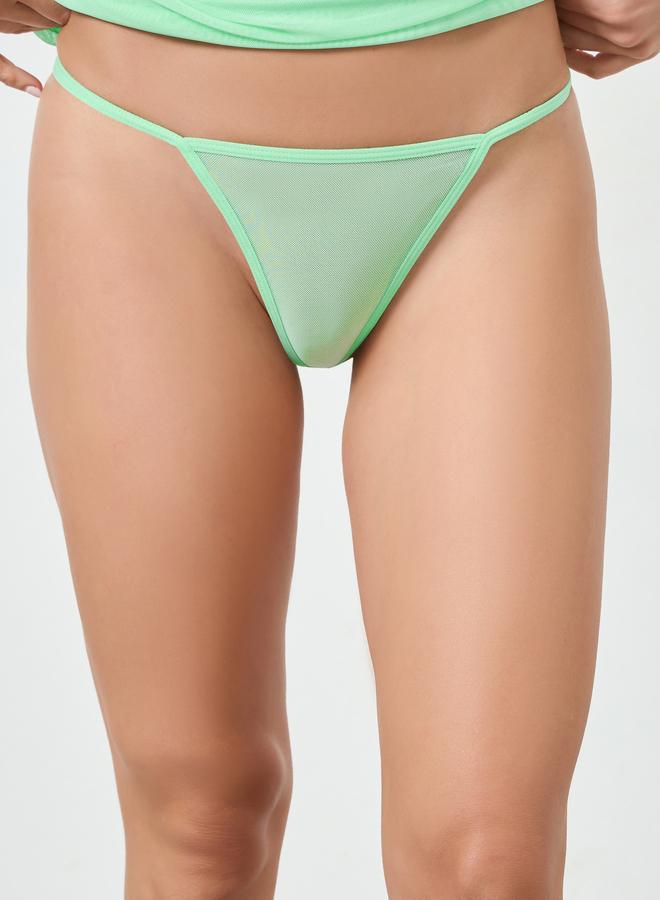 Take Two Green Chain Detail Mesh Babydoll with Brief - Image 3