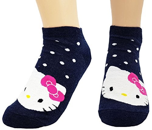 JJMax Women's Hello Kitty Cotton Ankle Socks Set, Cotton Blend Set, One Size,4 Pack - Image 4