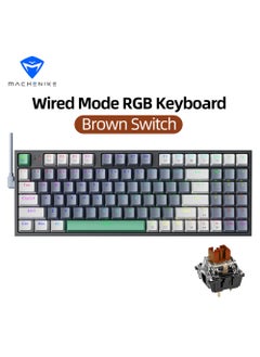 94 Keys Gaming Keyboard Mechanical Wired Keyboard Hot Swappable With Brown Switch RGB Light