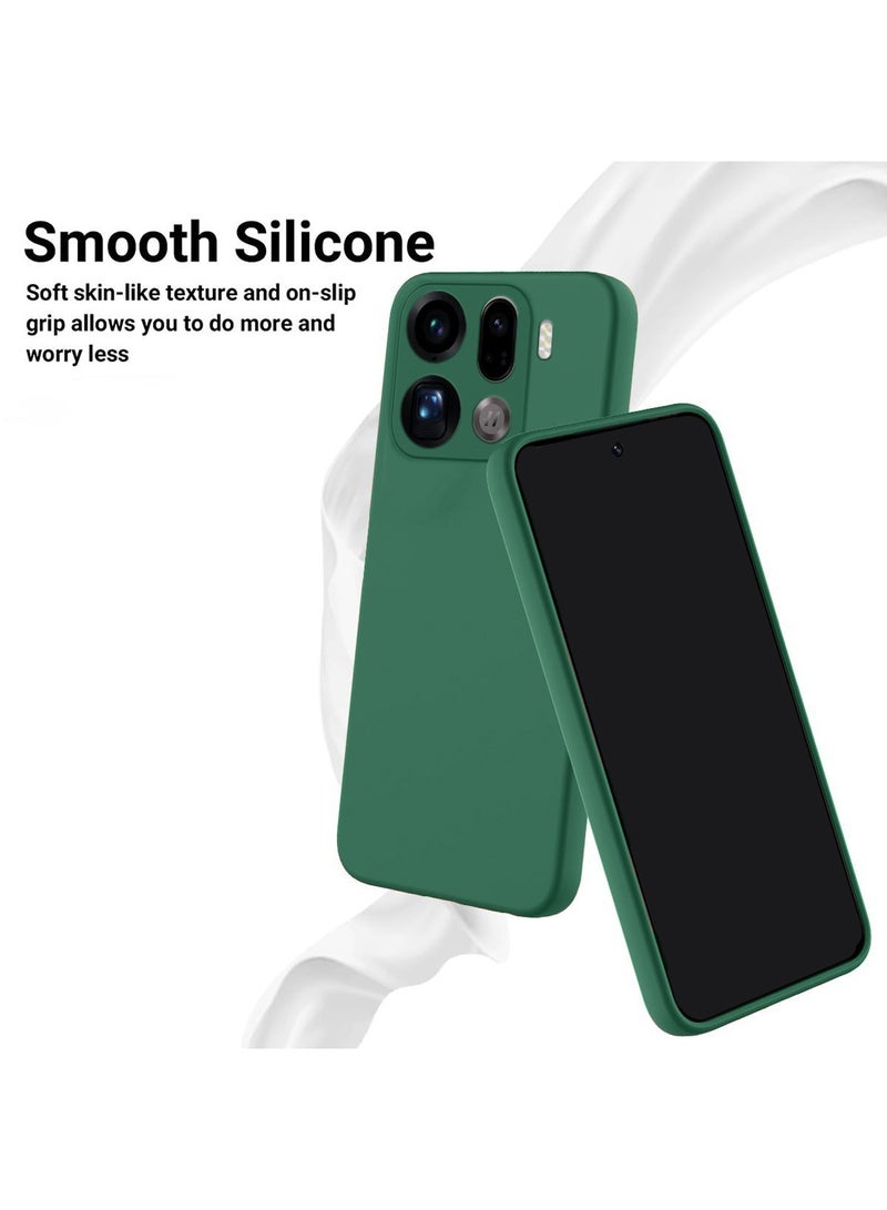 Wtech Oppo Find X9 Pro 5G 2025 Soft Liquid Silicone Case Cover (MCRPSN) - Dark Green - Image 4