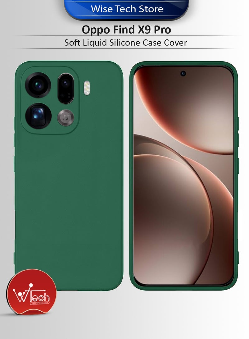 Wtech Oppo Find X9 Pro 5G 2025 Soft Liquid Silicone Case Cover (MCRPSN) - Dark Green - Image 1