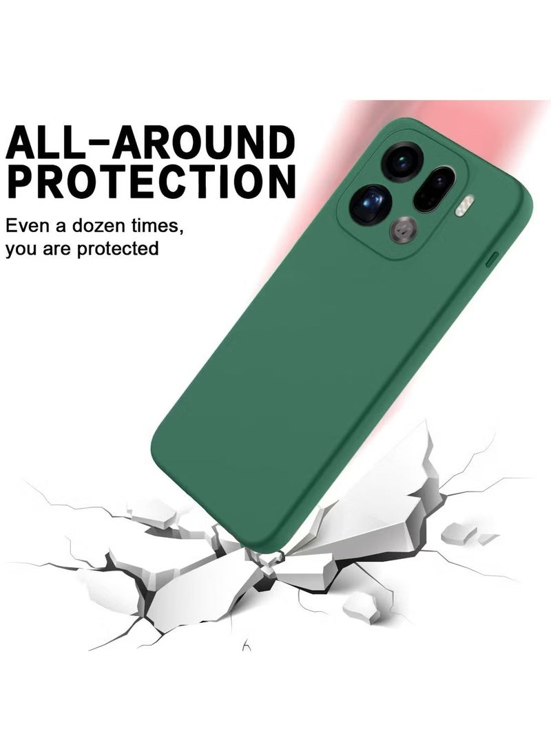 دبليو تيك غطاء حماية للجهاز Oppo Find X9 Pro 5G 2025 من السيليكون السائل الناعم (MCRPSN) - أخضر داكن - Image 3